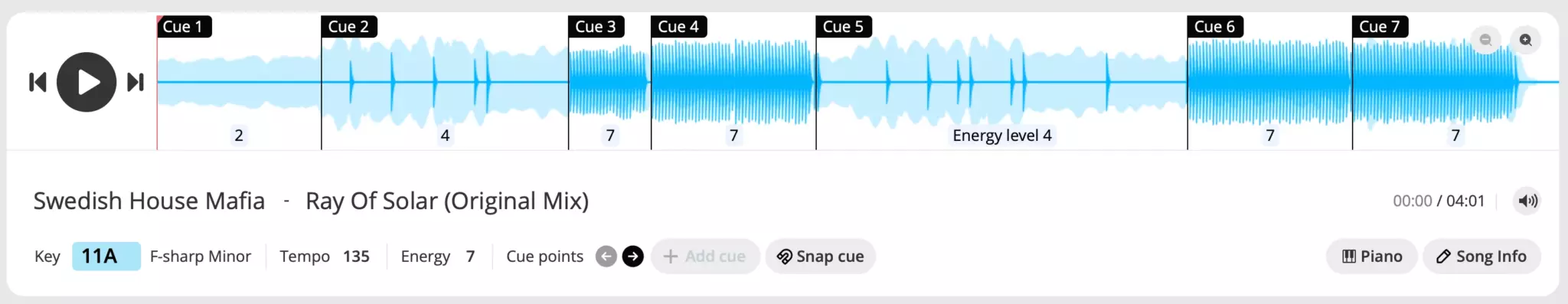 8 automatic Cue Points